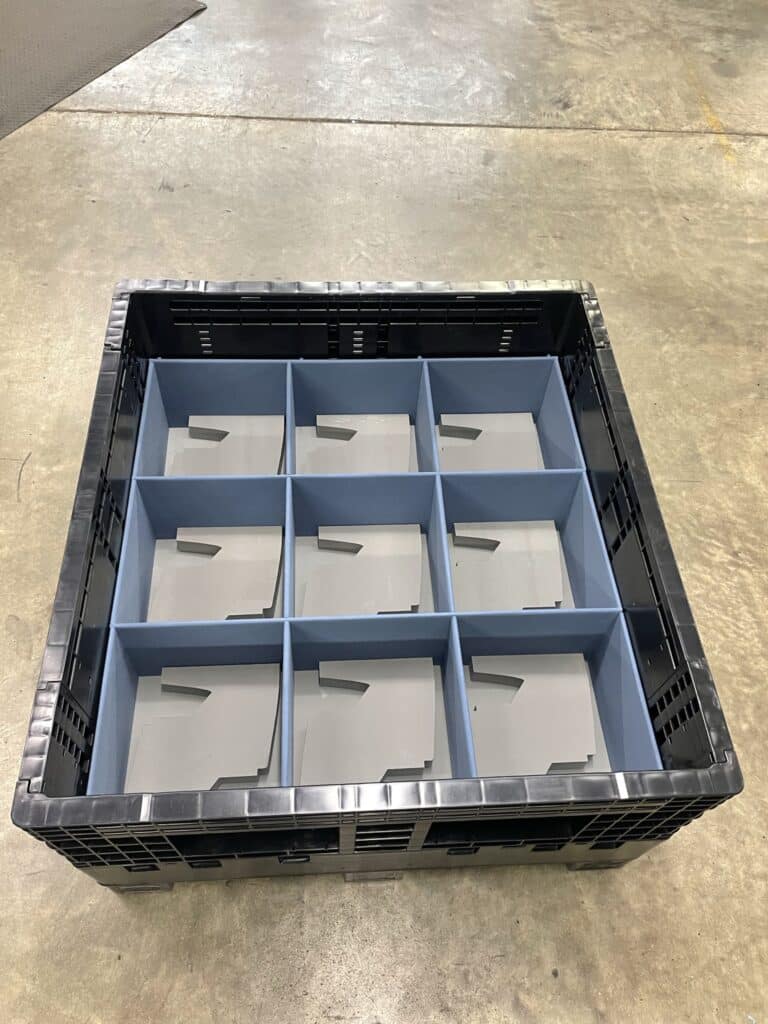 Foam tray pad separating and protecting components inside a container