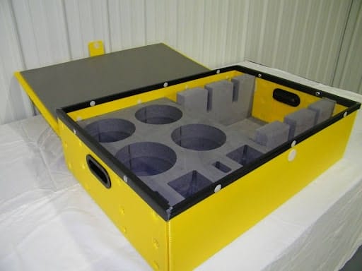 Reusable Packaging Solutions concept with reusable custom package