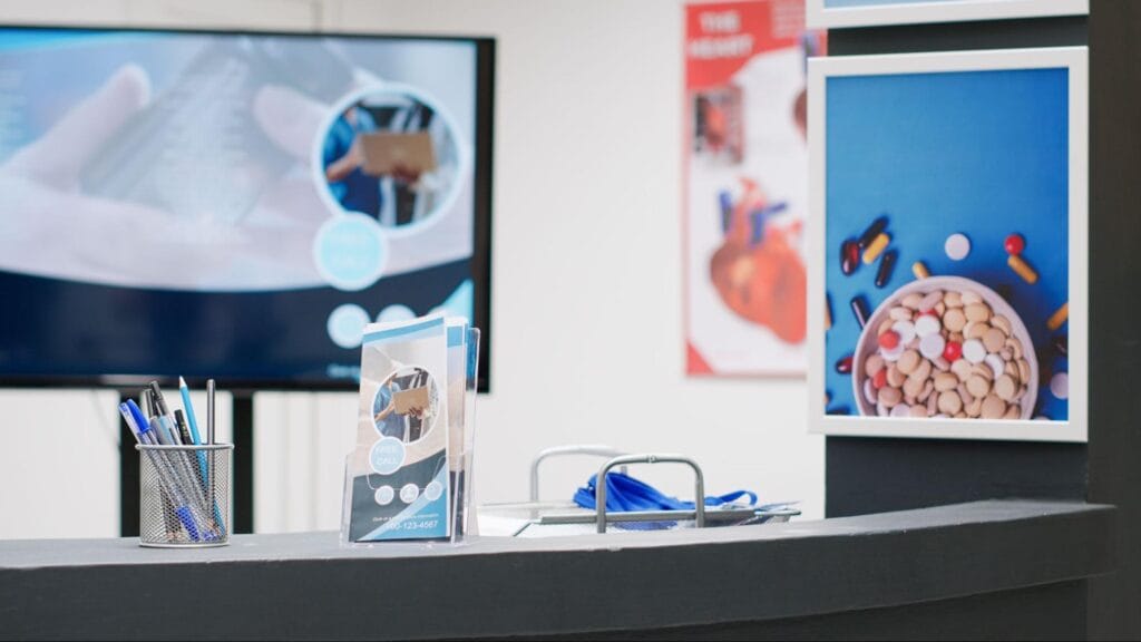 Engaging presentation setup showcasing creative visual displays and interactive materials.