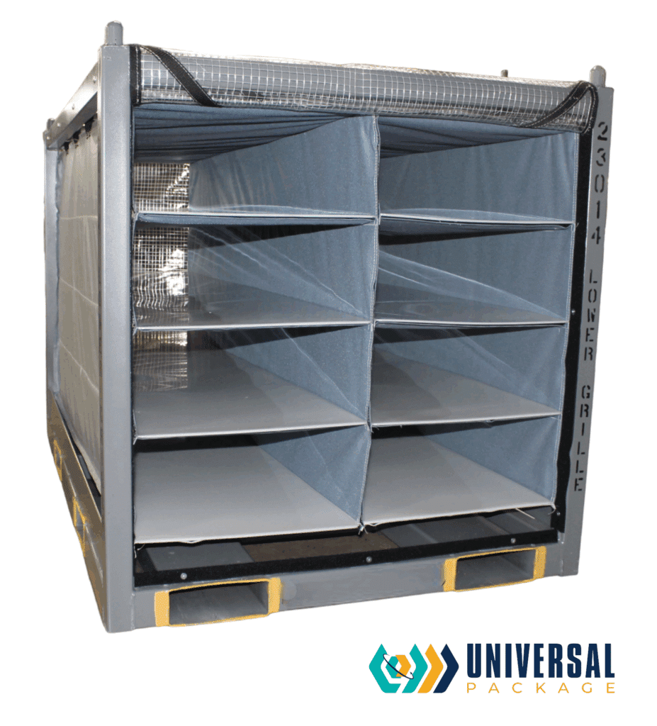 Efficient storage with sewn fabric dunnage by Universal Package.