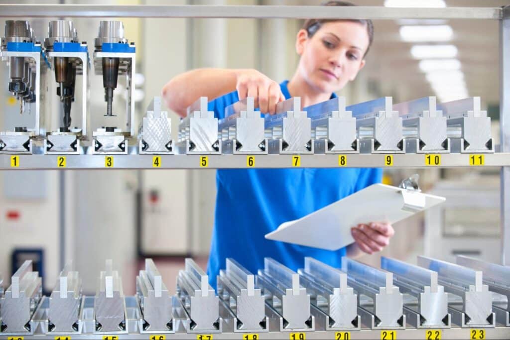 Organized tools enhance efficiency in manufacturing workflows.